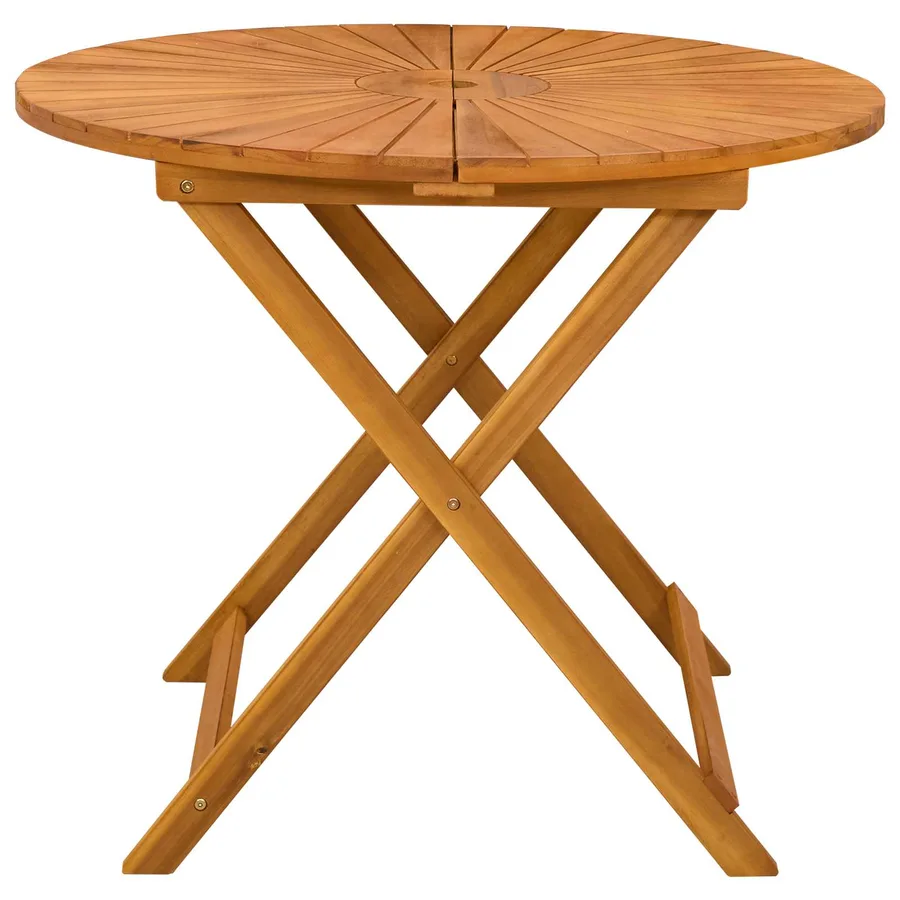 Table de jardin pliante Naturel Ø90 x 75 cm - 4