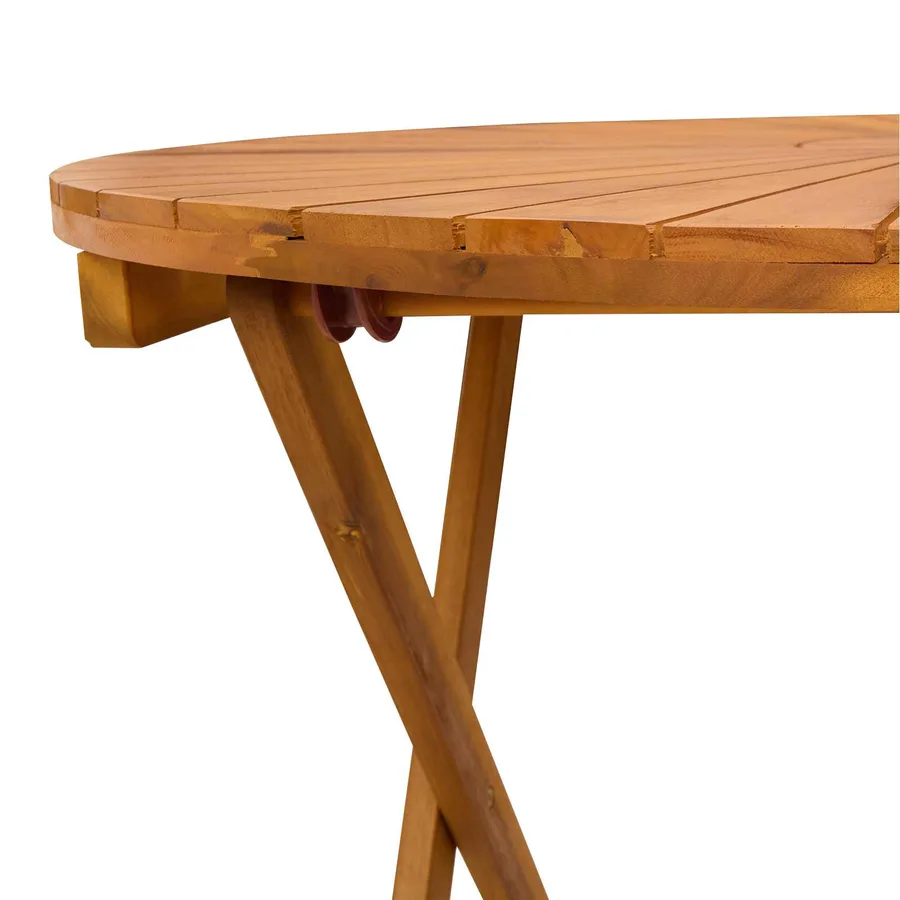 Table de jardin pliante Naturel Ø90 x 75 cm - 7