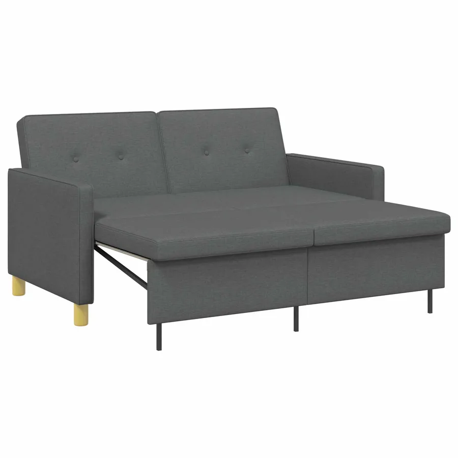 Canapé-lit escamotable Gris foncé Tissu - 2