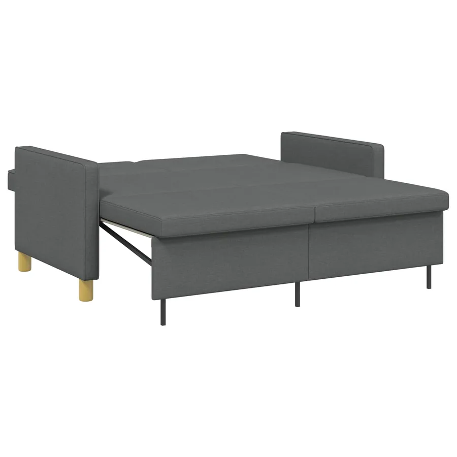 Canapé-lit escamotable Gris foncé Tissu - 6