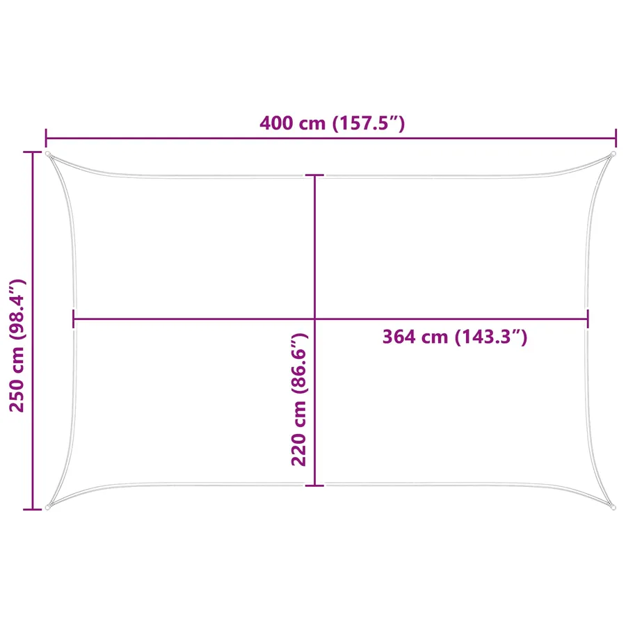 Voile d'ombre Gris clair et blanc 4 x 2,5 m - 10