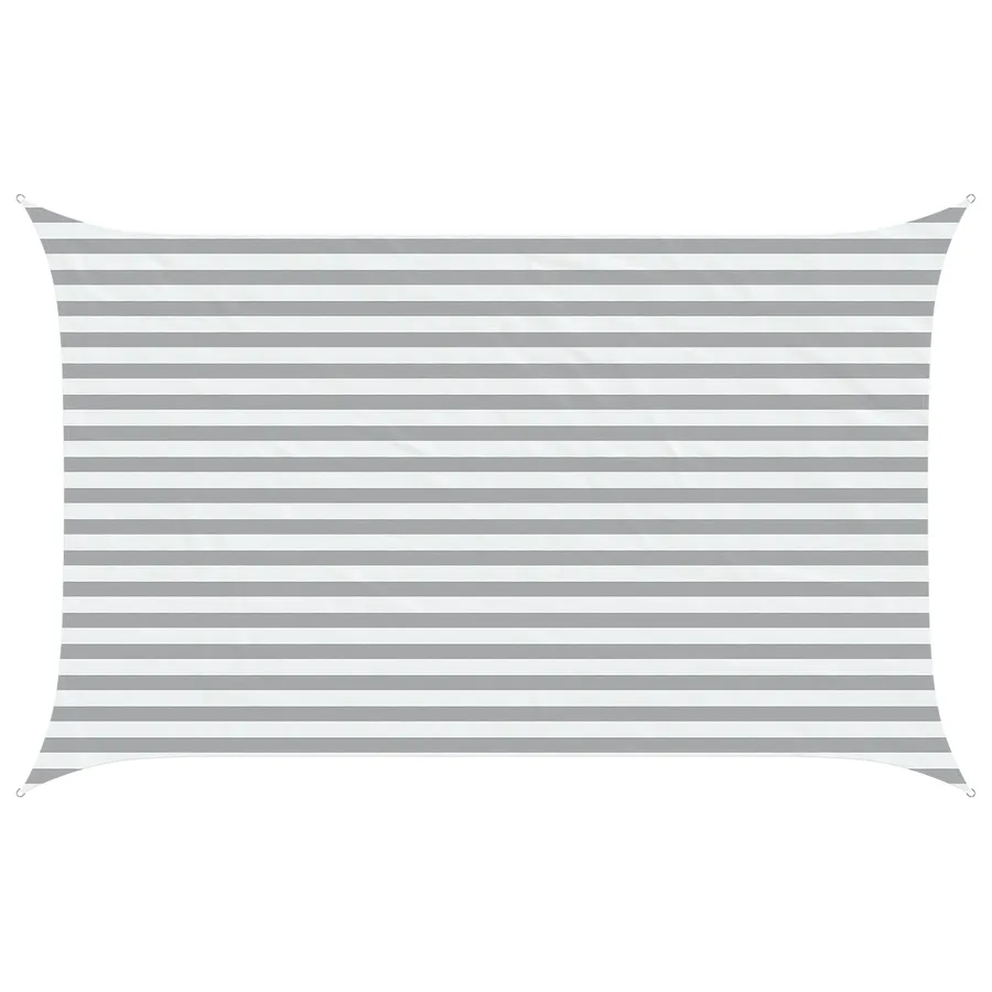 Voile d'ombre Gris clair et blanc 4 x 2,5 m - 2