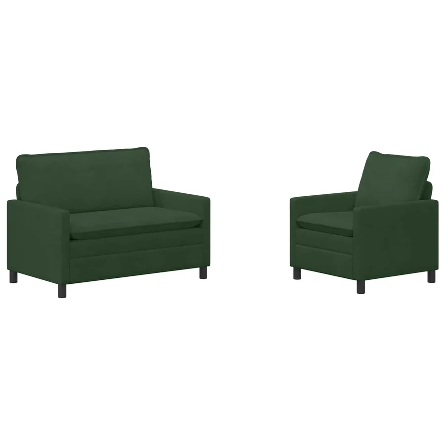 Ensemble de Canapés 2 pcs Vert Jungle Tissu - 2
