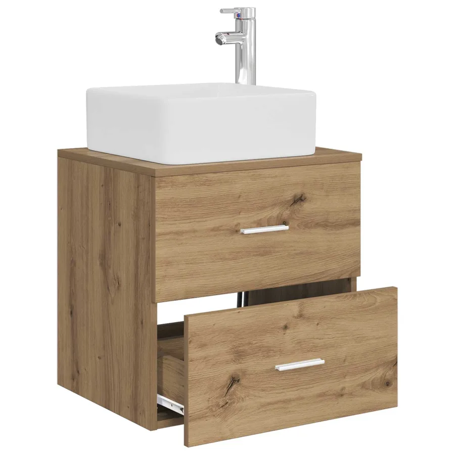 Vanité de lavabo mural Chêne artisanal 49,5 x 41 x 63 cm - 3