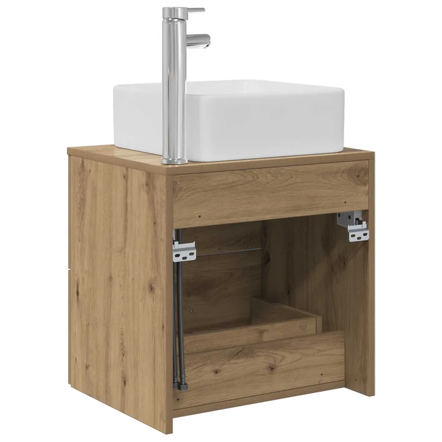 Vanité de lavabo mural Chêne artisanal 49,5 x 41 x 63 cm - 5