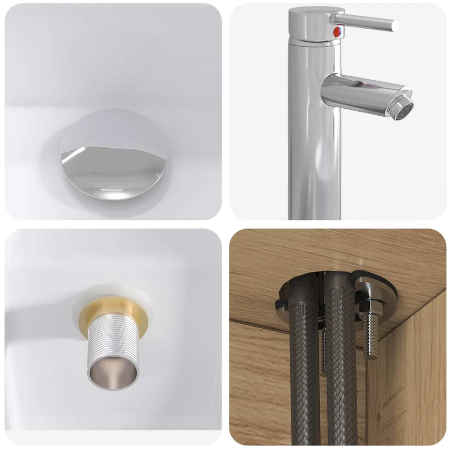 Ensemble de mobilier de salle de bain 5 pc Chêne artisanal - 8