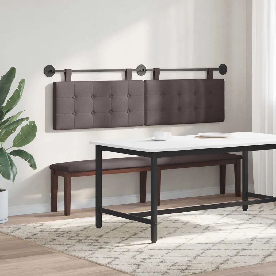 Tête de lit suspendue Marron foncé tissu - 4
