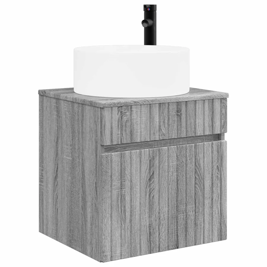 Ensemble d'armoire de salle de bain 4 pcs Sonoma gris - 5