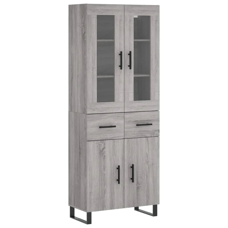 Buffet haut Sonoma gris 69,5x34x180 cm Bois d'ingénierie - 2