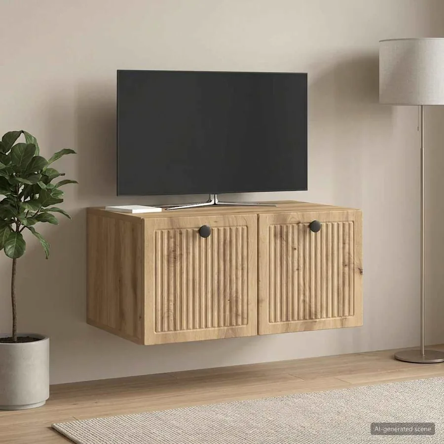 Meuble TV mural 59,5 x 41 x 30 cm Chêne artisanal