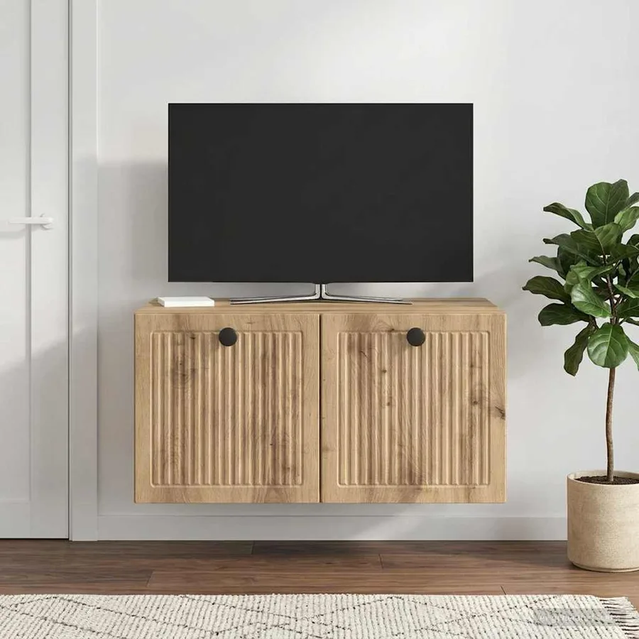 Meuble TV mural 59,5 x 41 x 30 cm Chêne artisanal - 4