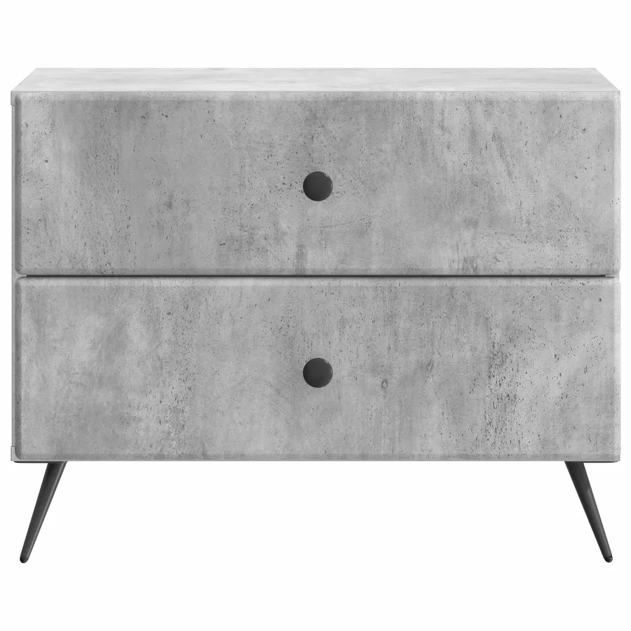 Cabinet de chevet avec tiroir Gris béton 62 x 34,5 x 47,5 cm - 5