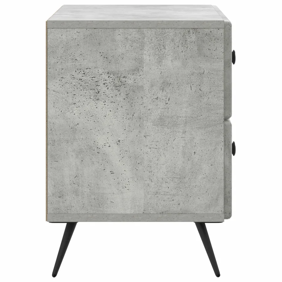 Cabinet de chevet avec tiroir Gris béton 62 x 34,5 x 47,5 cm - 6