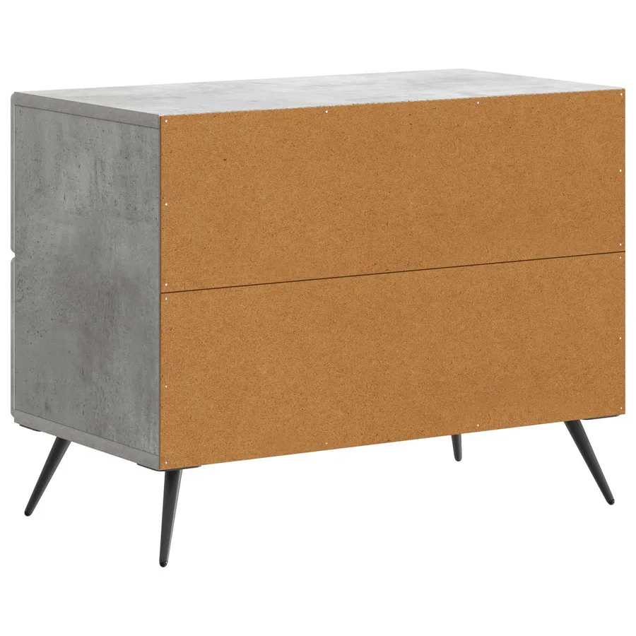 Cabinet de chevet avec tiroir Gris béton 62 x 34,5 x 47,5 cm - 7
