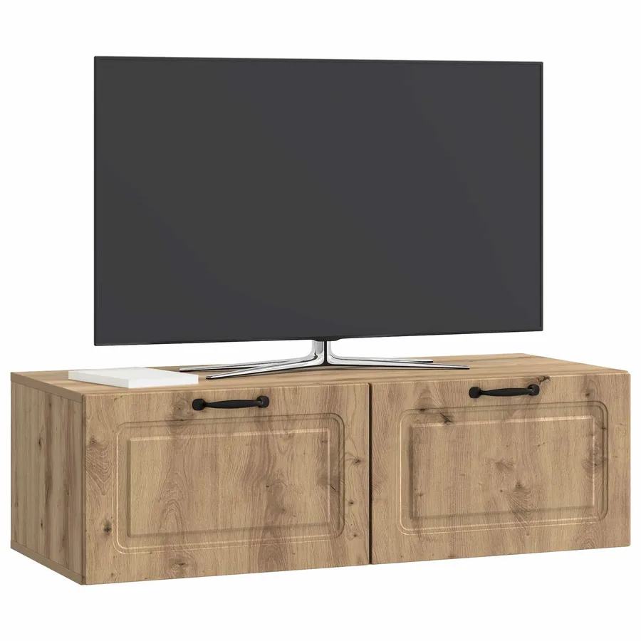 Meuble TV mural 98 x 41 x 30 cm Chêne artisanal - 3
