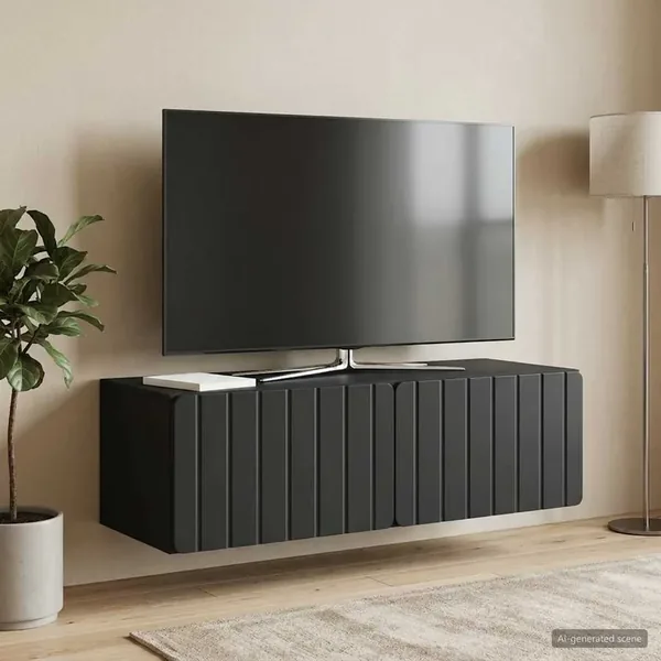 Meuble TV mural 98 x 41 x 30 cm Noir Bois d'ingénierie