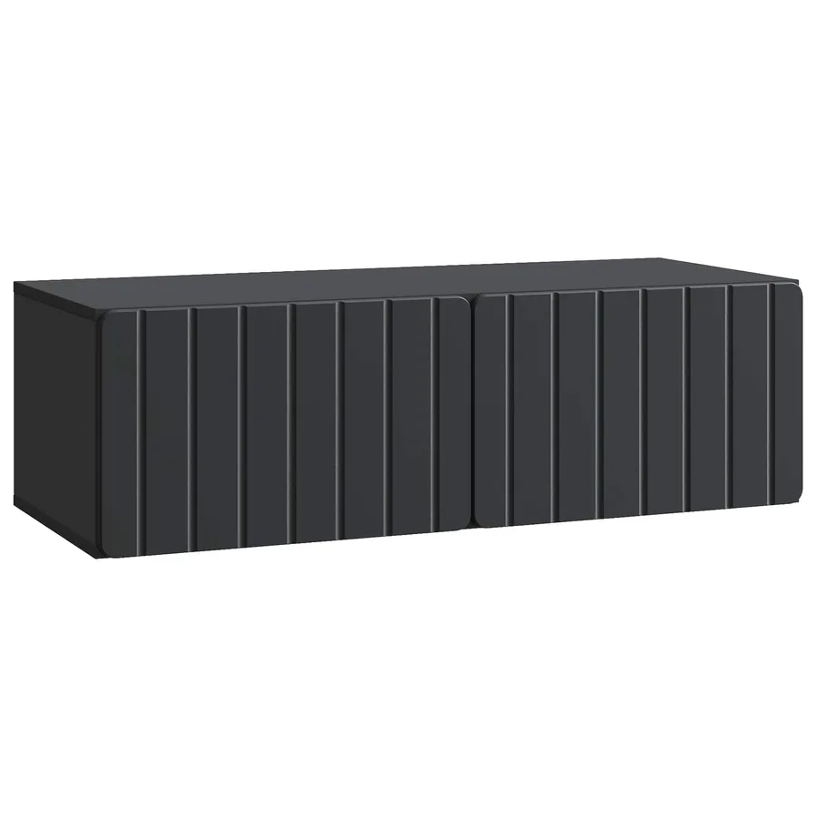 Meuble TV mural 98 x 41 x 30 cm Noir Bois d'ingénierie - 2