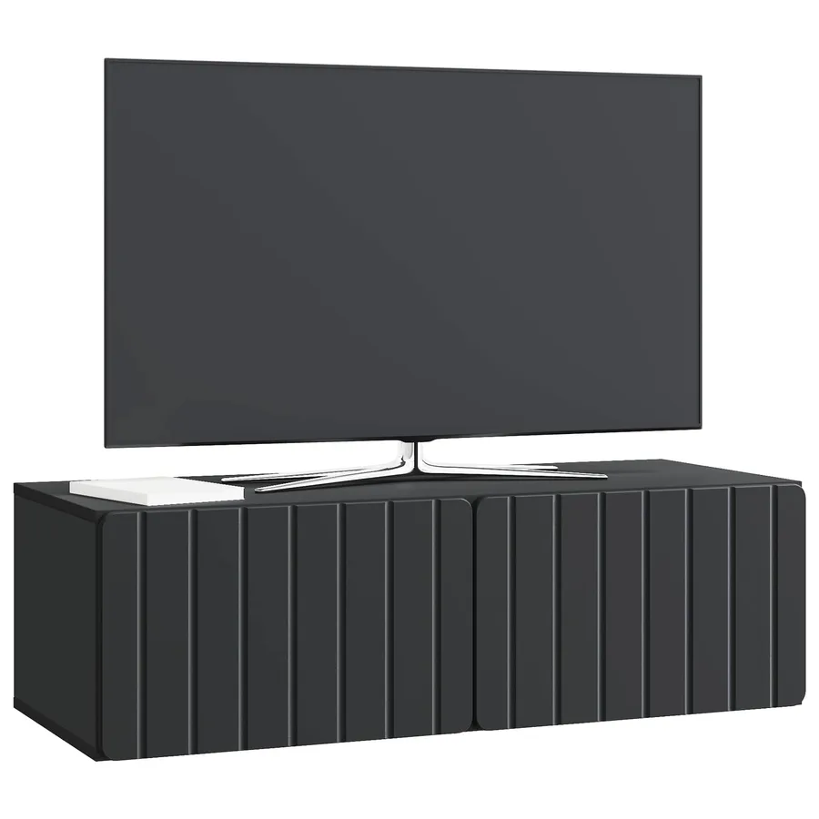 Meuble TV mural 98 x 41 x 30 cm Noir Bois d'ingénierie - 3
