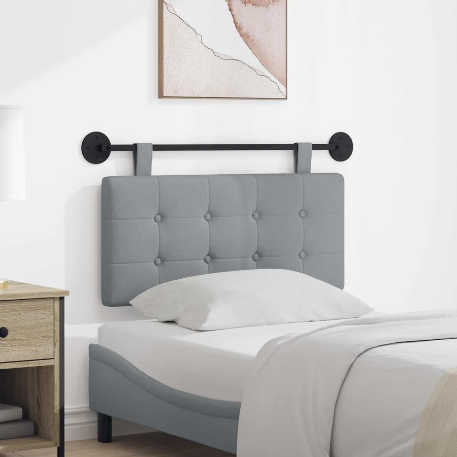 Tête de lit suspendue Gris clair Tissu