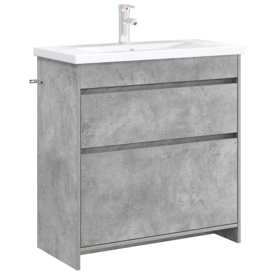 Meuble sous lavabo de salle de bain Gris béton - 3