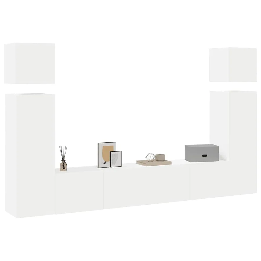 Ensemble de meubles TV 8 pcs Blanc Bois d'ingénierie - 3