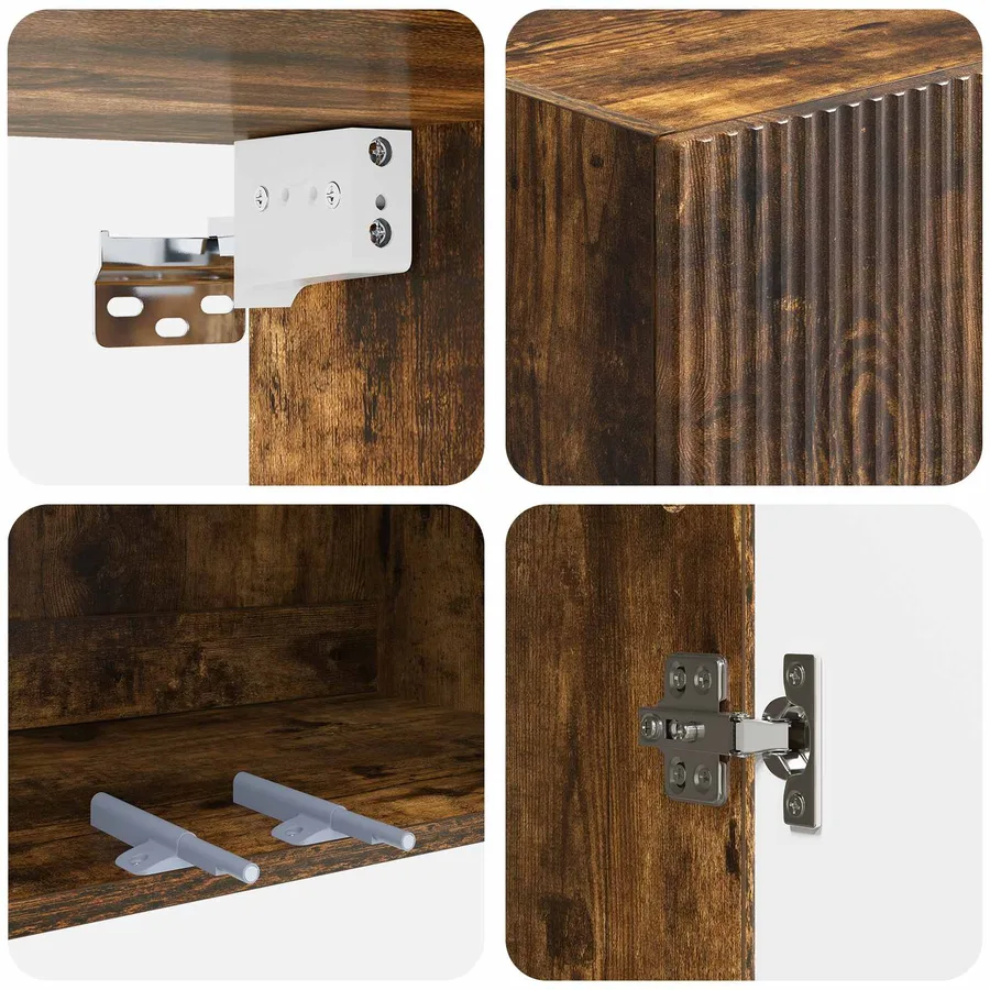 Armoire Murale Chêne fumé 59 x 31 x 60 cm Bois d'ingénierie - 7