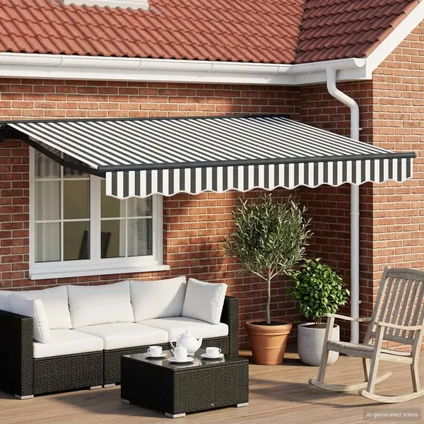 Auvent rétractable électrique Anthracite et blanc 2,5 x 2 m