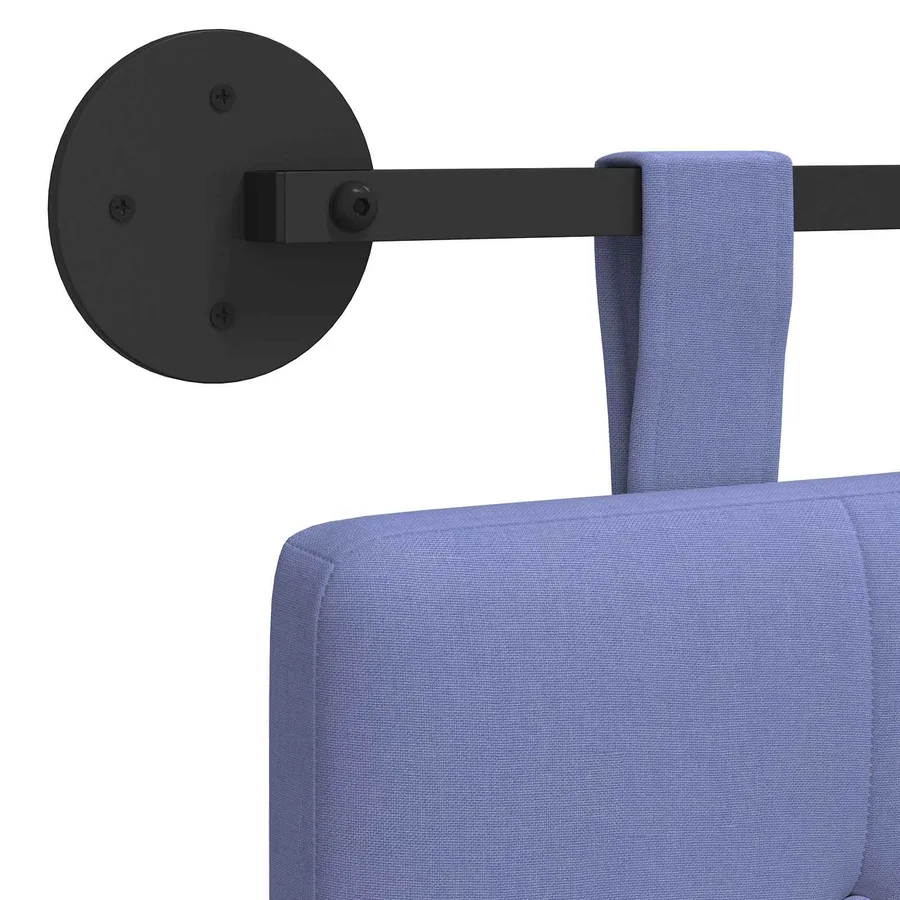 Tête de lit suspendue Bleu denim tissu - 9