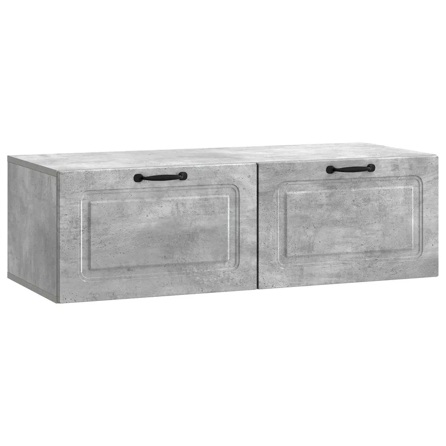 Meuble TV mural Gris béton 98 x 41 x 30 cm Bois d'ingénierie - 2