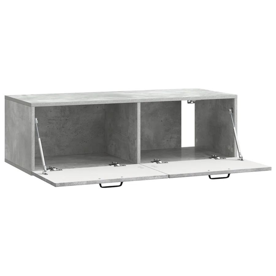 Meuble TV mural Gris béton 98 x 41 x 30 cm Bois d'ingénierie - 5