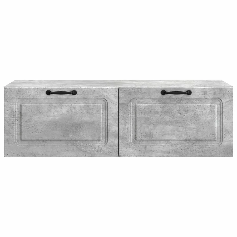 Meuble TV mural Gris béton 98 x 41 x 30 cm Bois d'ingénierie - 6