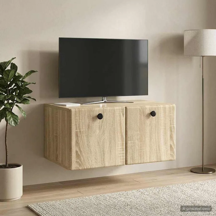 Meuble TV mural 59,5 x 41 x 30 cm Chêne Sonoma - 4