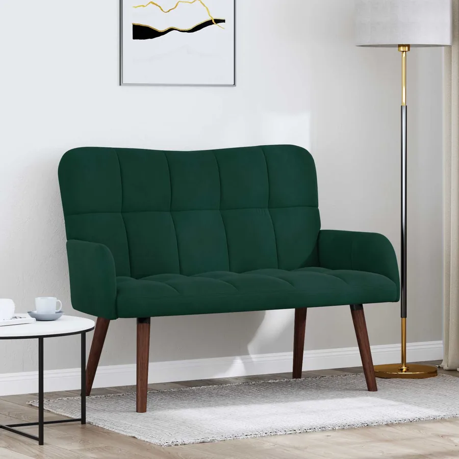 Sofa 2 places Vert foncé 115 x 61 x 87 cm Velours