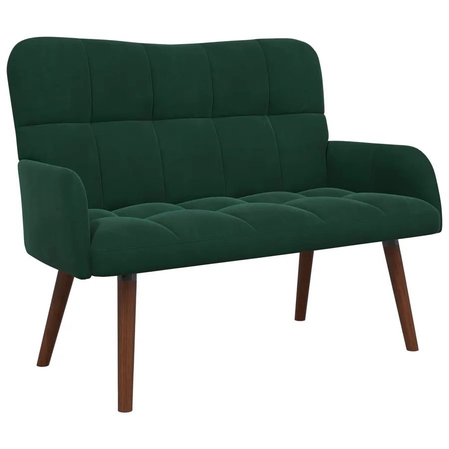 Sofa 2 places Vert foncé 115 x 61 x 87 cm Velours - 2