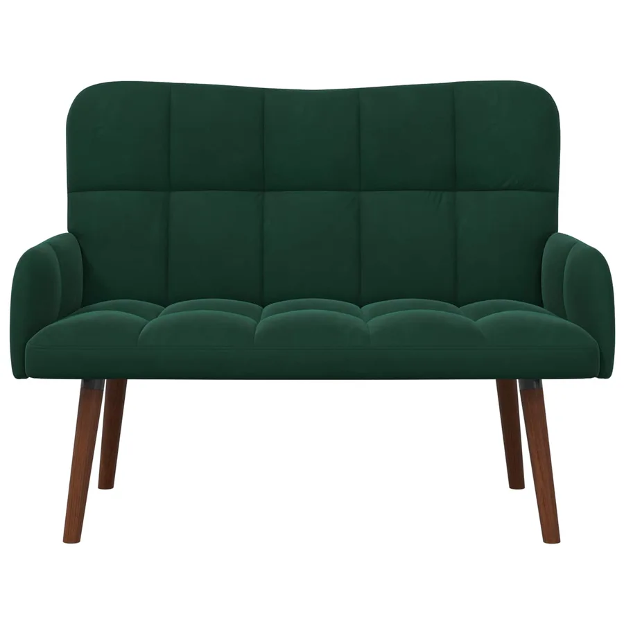 Sofa 2 places Vert foncé 115 x 61 x 87 cm Velours - 4
