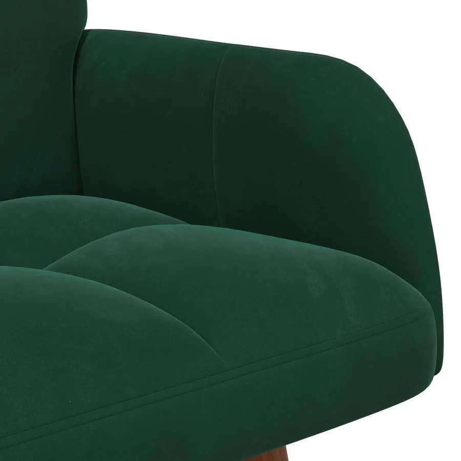 Sofa 2 places Vert foncé 115 x 61 x 87 cm Velours - 7