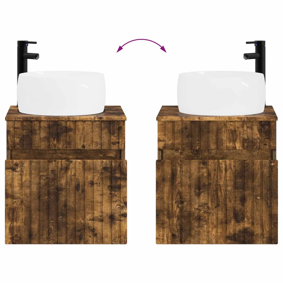 Ensemble d'armoire de salle de bain 5 pcs Chêne fumé - 13