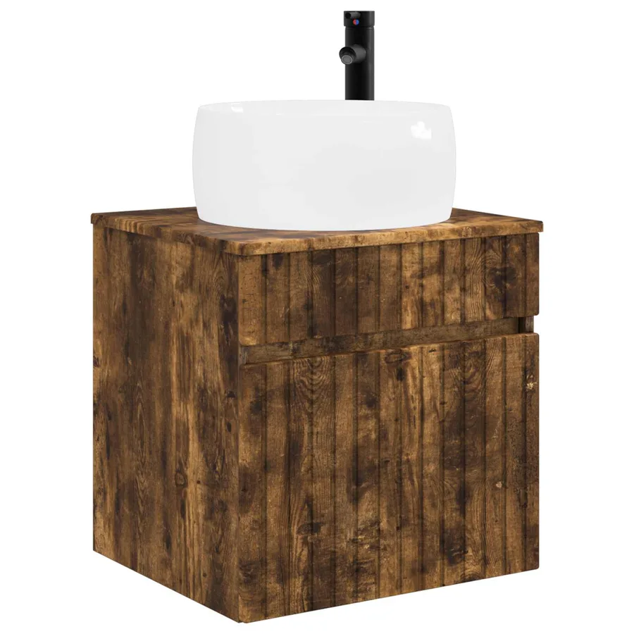 Ensemble d'armoire de salle de bain 5 pcs Chêne fumé - 5
