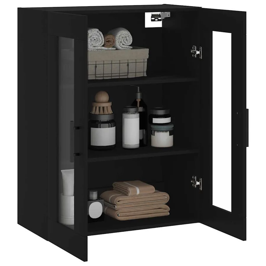 Armoire murale noir 69,5x34x90 cm - 5