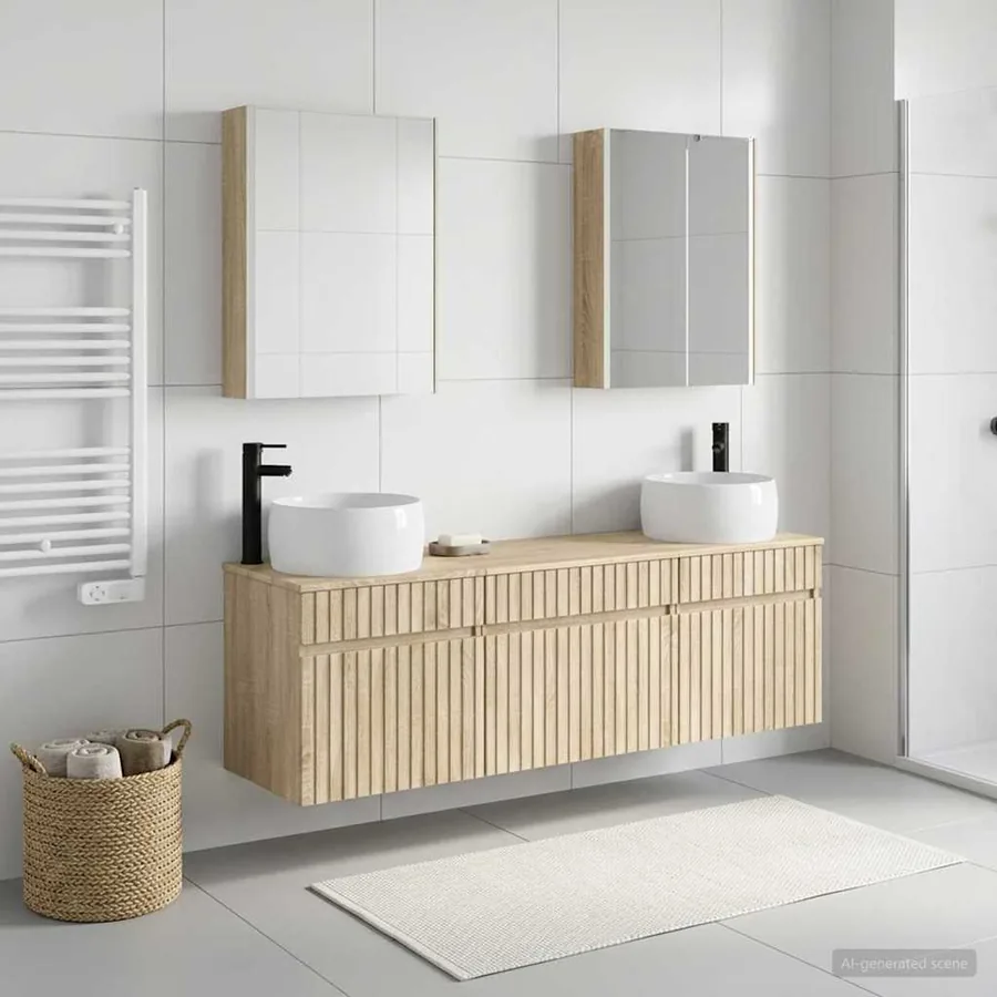 Ensemble d'armoire de salle de bain 5 pcs Chêne Sonoma