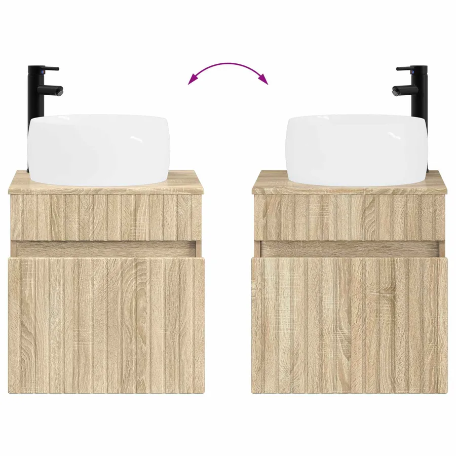Ensemble d'armoire de salle de bain 5 pcs Chêne Sonoma - 13