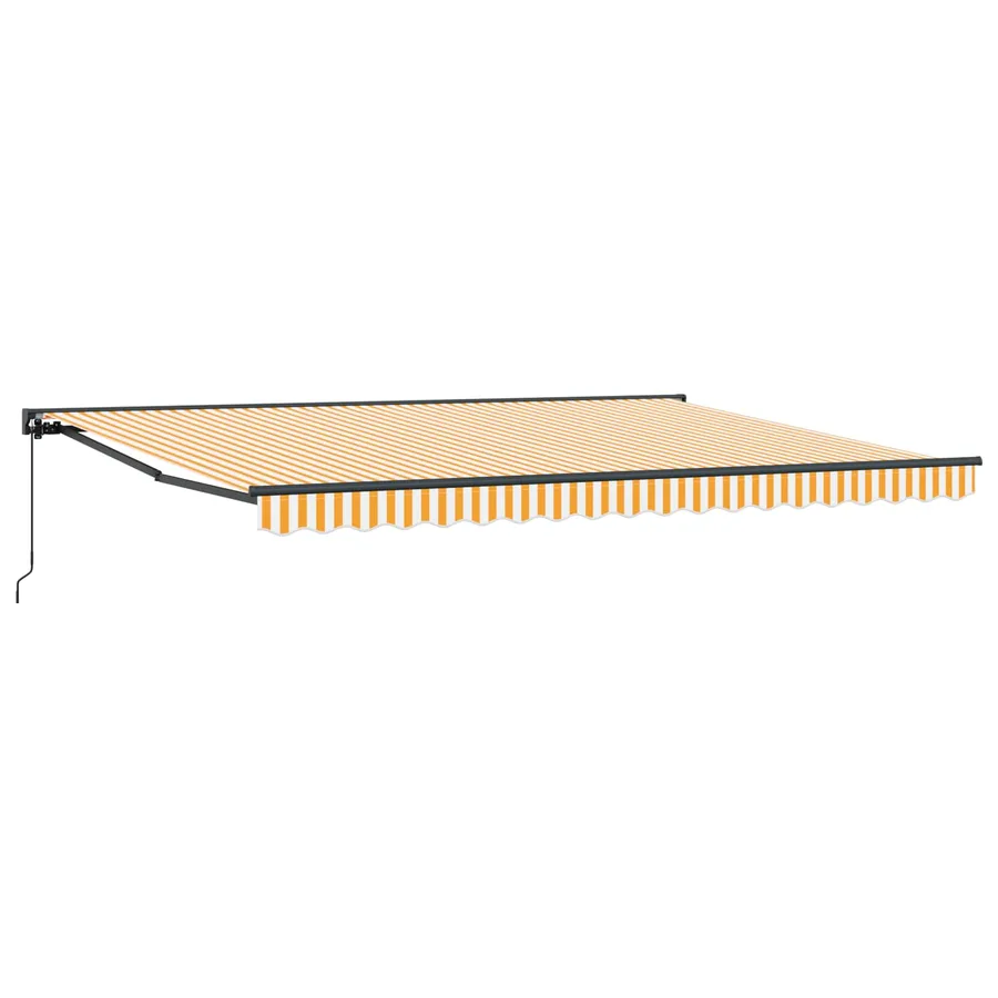Auvent rétractable manuel Jaune et blanc 4 x 2 m - 2