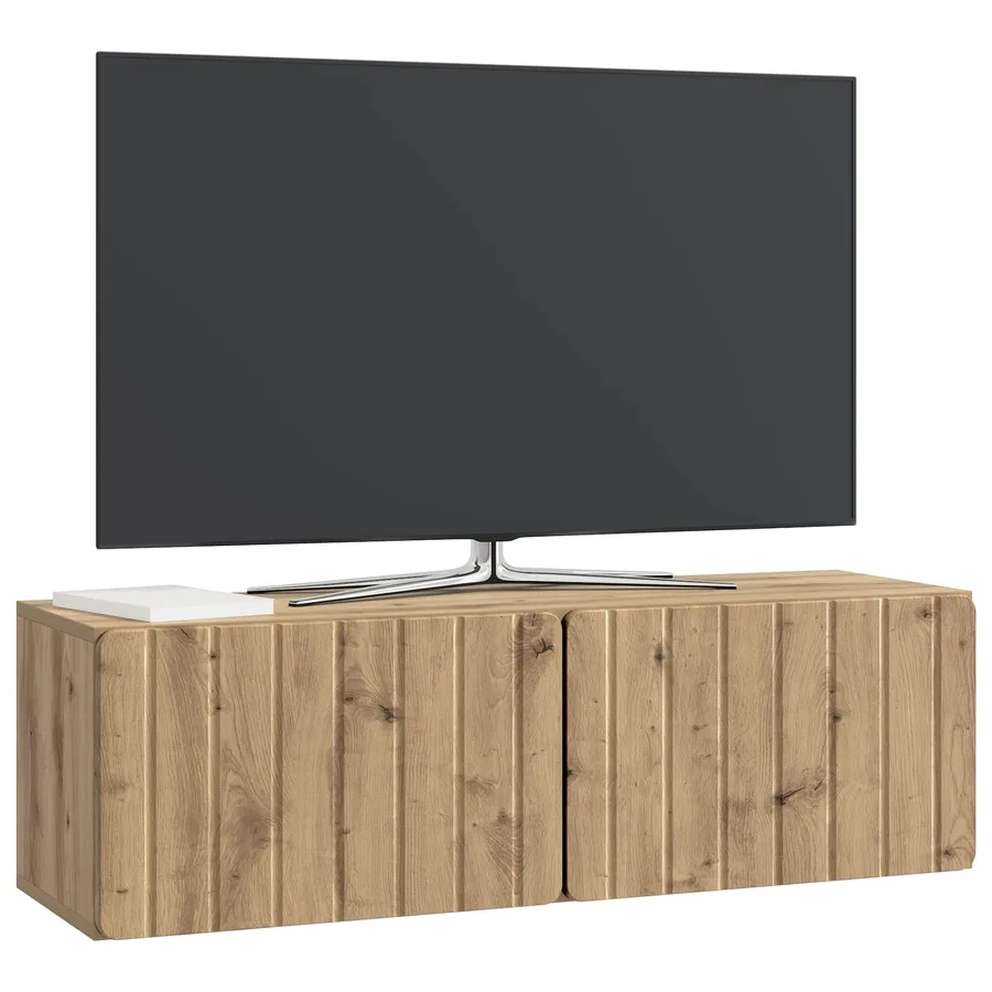 Meuble TV mural 98 x 31 x 30 cm Chêne artisanal - 3