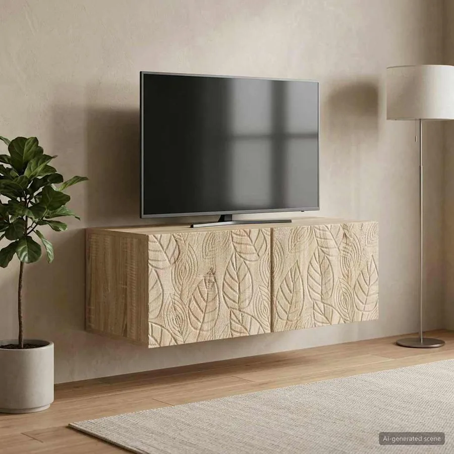 Meuble TV mural 98 x 41 x 30 cm Chêne Sonoma Bois d'ingénierie - 3