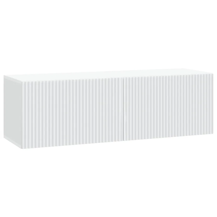 Meuble TV mural Blanc 98 x 31 x 30 cm Bois d'ingénierie - 2