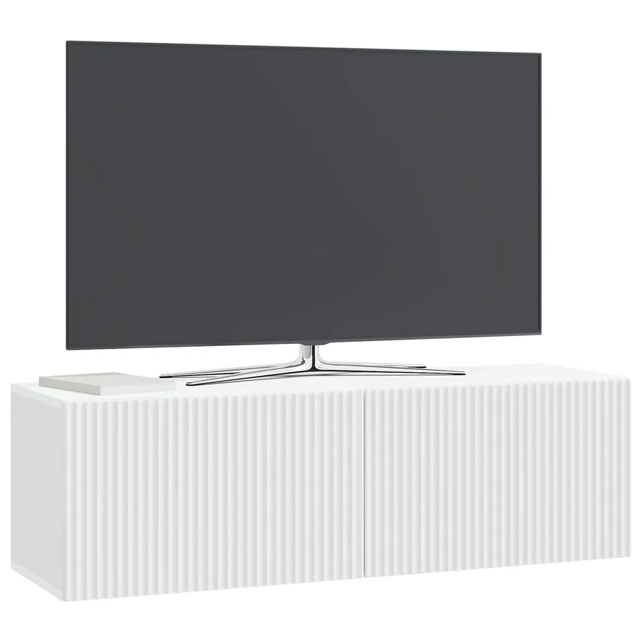 Meuble TV mural Blanc 98 x 31 x 30 cm Bois d'ingénierie - 3