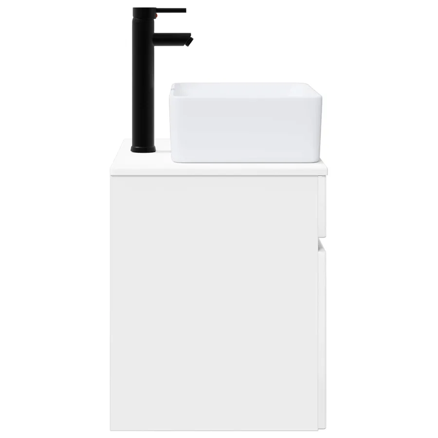Meuble de lavabo mural Blanc brillant 49 x 41 x 63 cm - 3