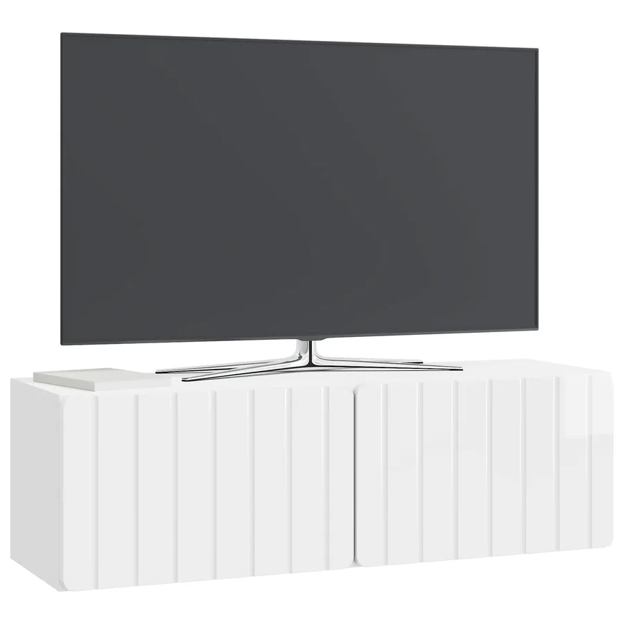 Meuble TV mural 98 x 31 x 30 cm Blanc brillant - 3