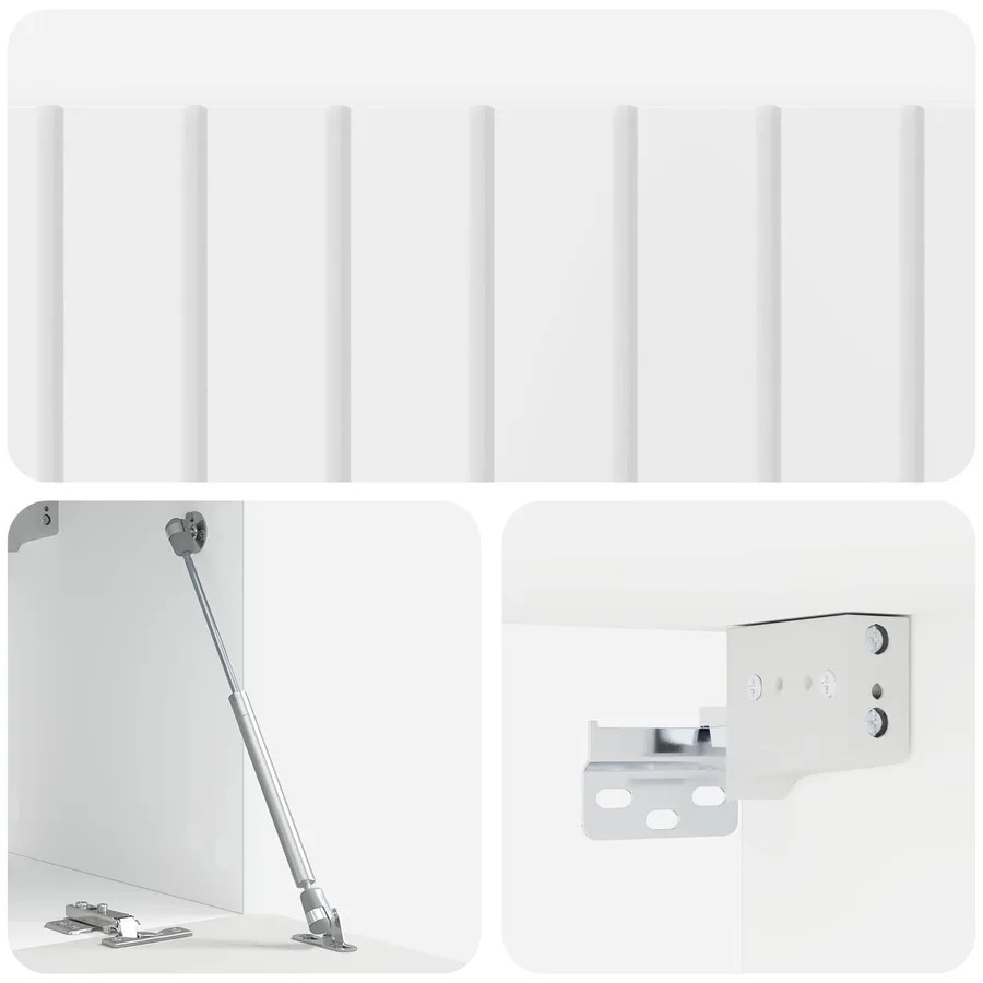 Meuble TV mural 98 x 31 x 30 cm Blanc brillant - 9
