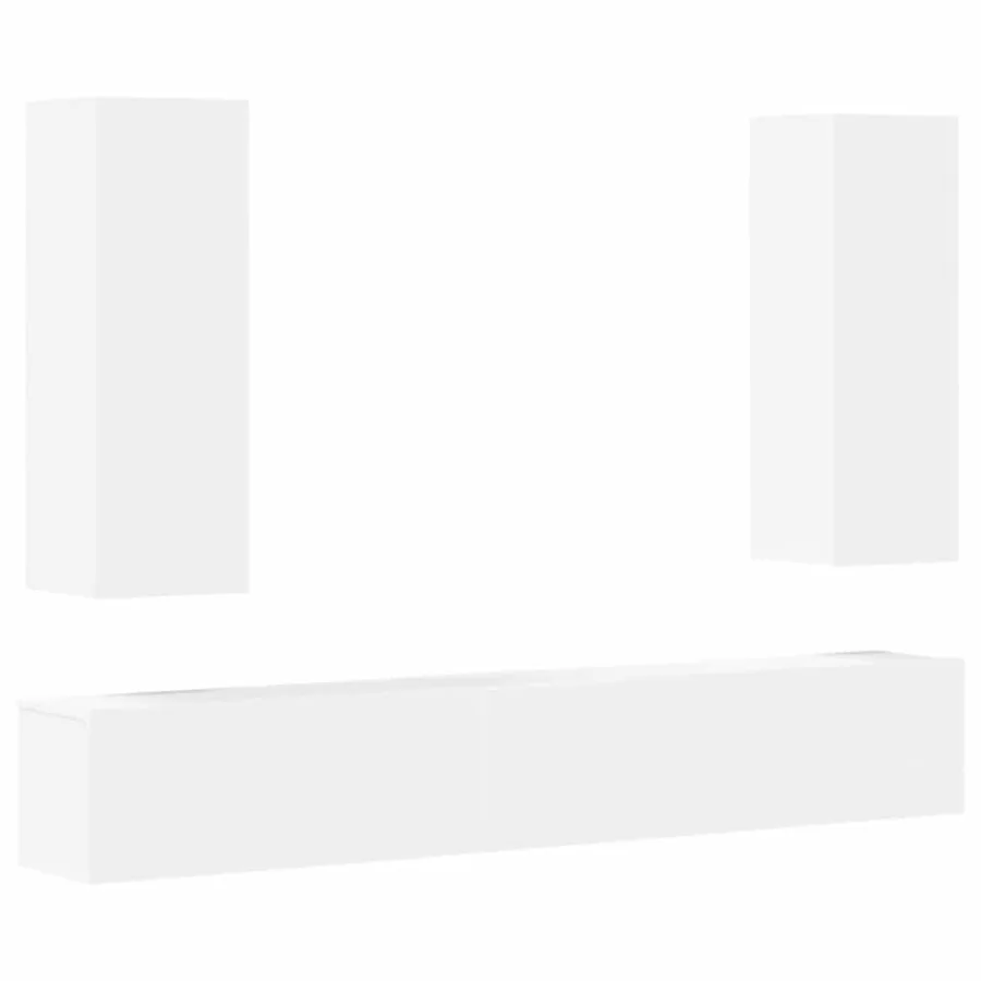 Ensemble de meubles TV 5 pcs Blanc Bois d'ingénierie - 2